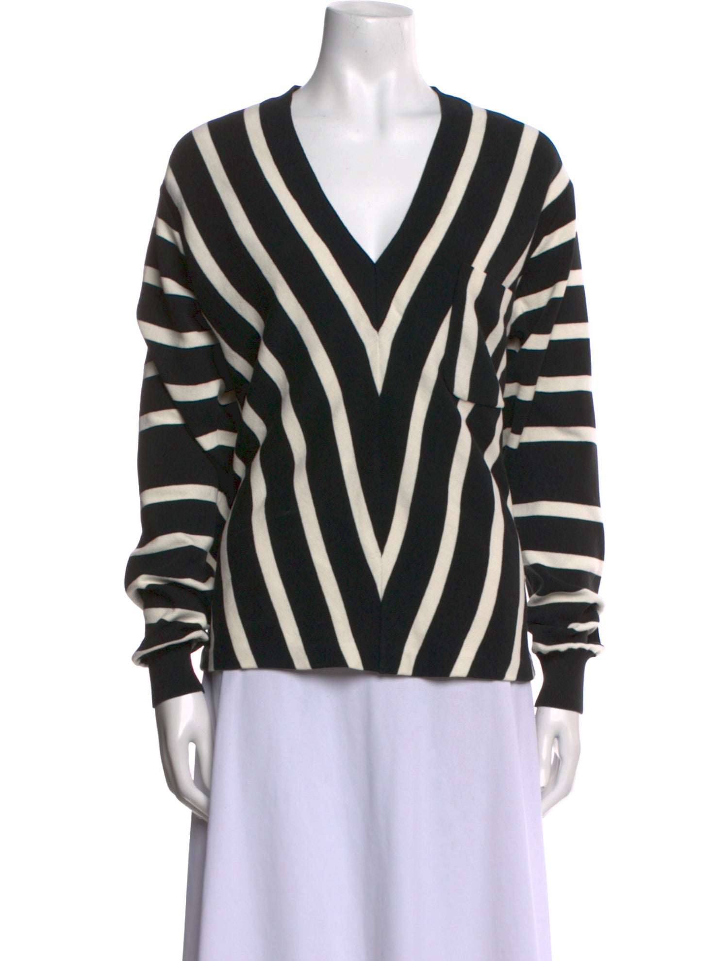 Chloé Striped V-Neck Top