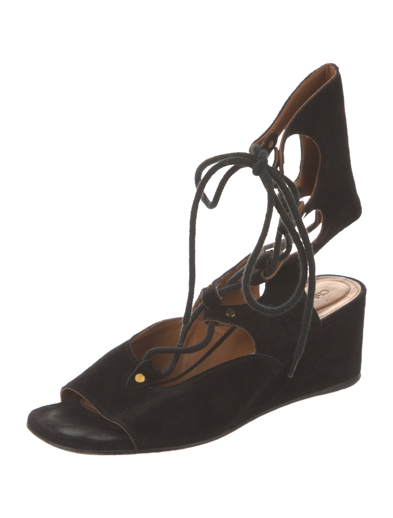 Chloé Suede Studded Accents Gladiator Sandals