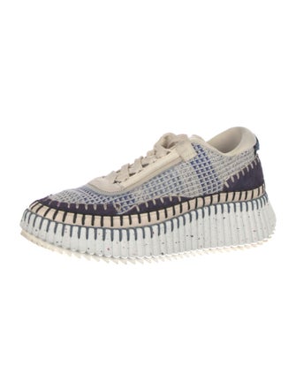 Chloé Patterned Whipstitch Trim Sneakers
