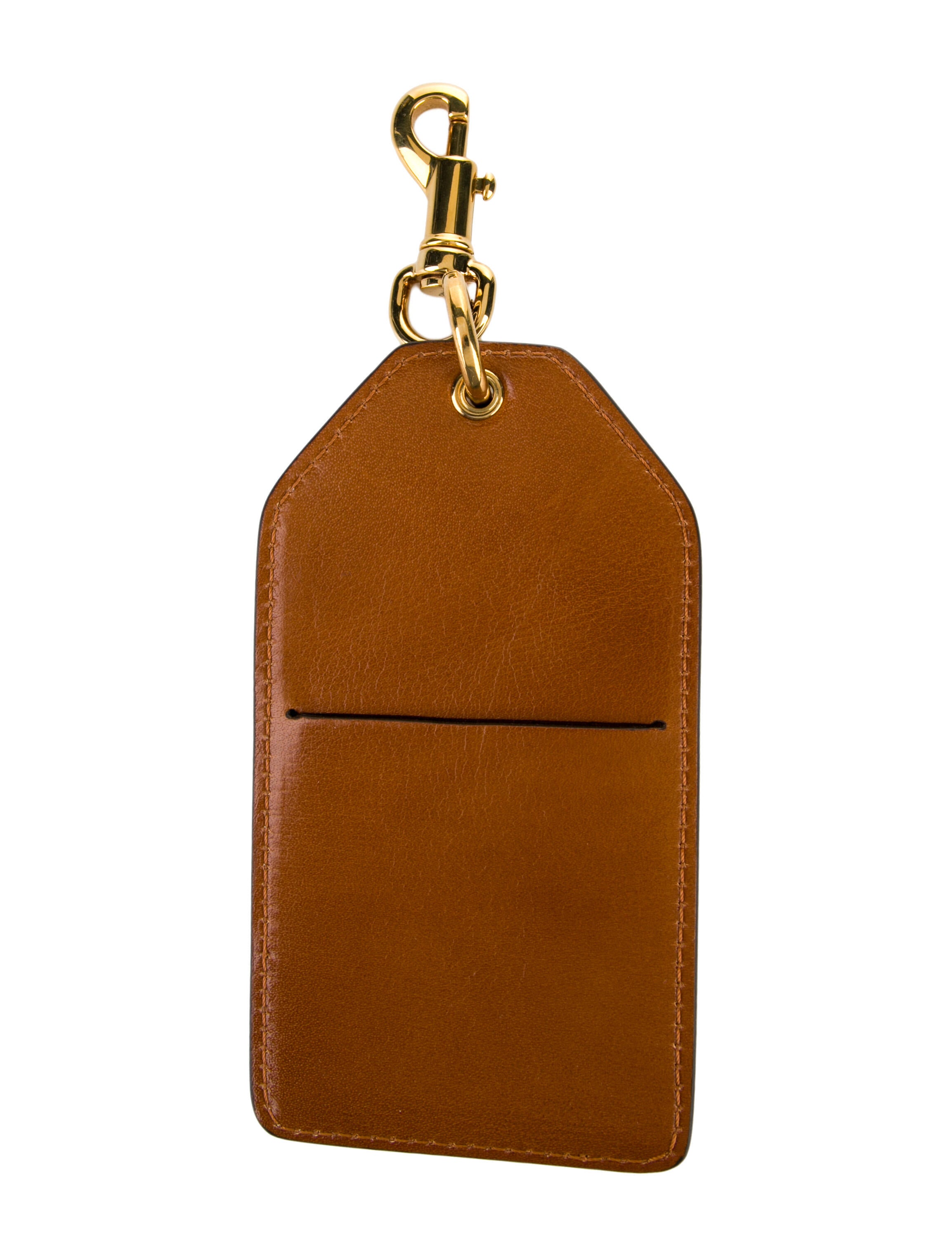 Chloé Brown Leather Gold Banana Luggage Tag