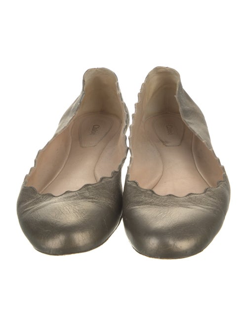 Chloé Leather Scalloped Accent Ballet Flats