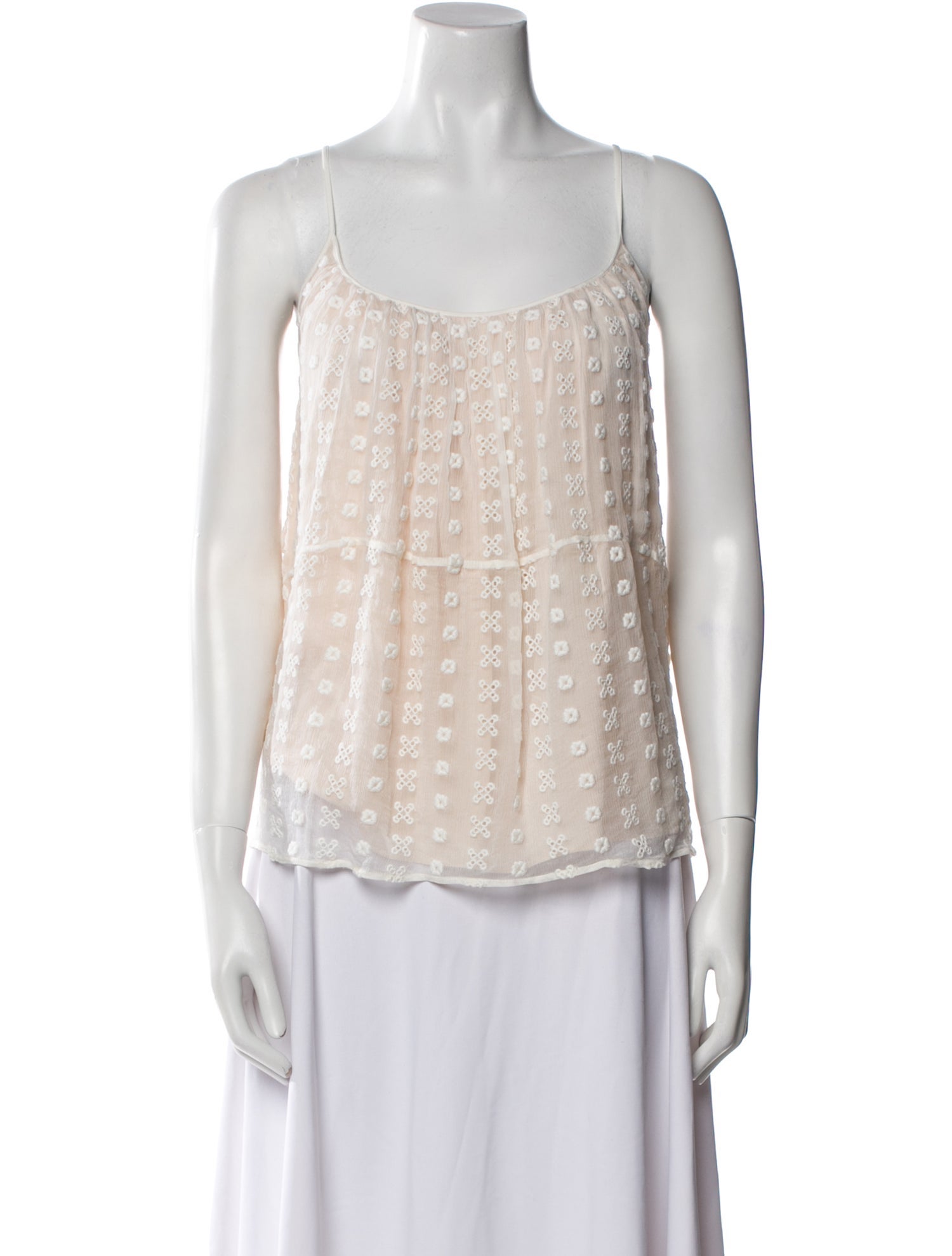 Chloé Silk Square Neckline Top