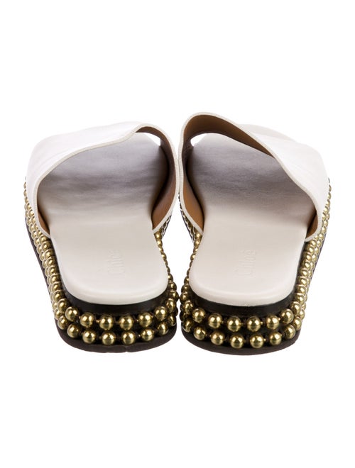 Chloé Leather Studded Accents Slides
