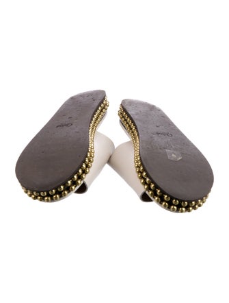 Chloé Leather Studded Accents Slides