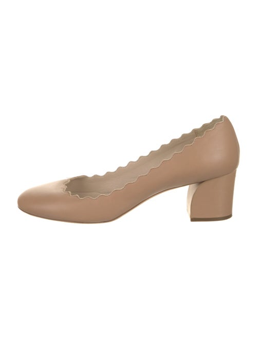 Chloé Leather Scalloped Accent Pumps
