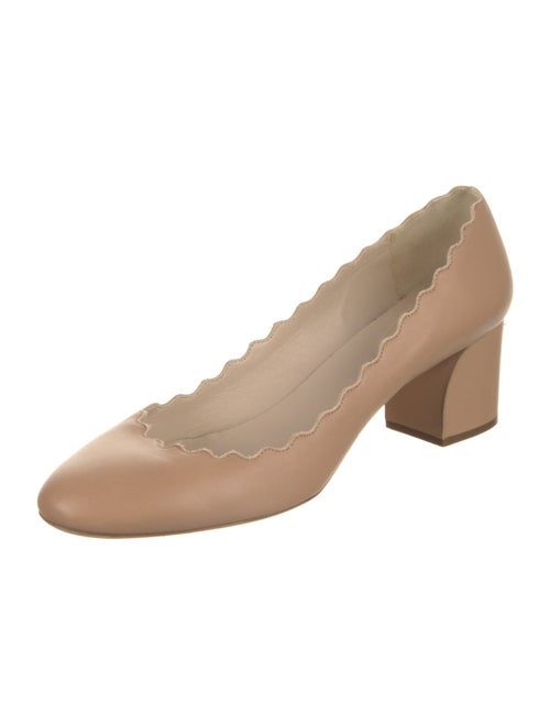 Chloé Leather Scalloped Accent Pumps