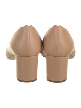 Chloé Leather Scalloped Accent Pumps