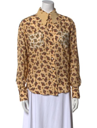Chloé Silk Printed Button-Up Top