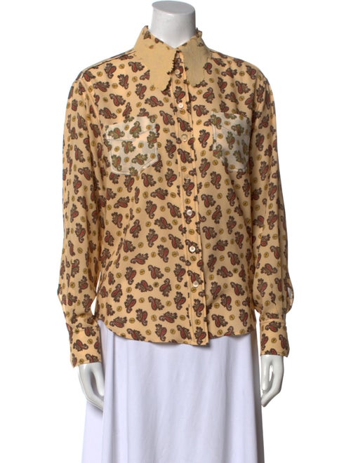 Chloé Silk Printed Button-Up Top