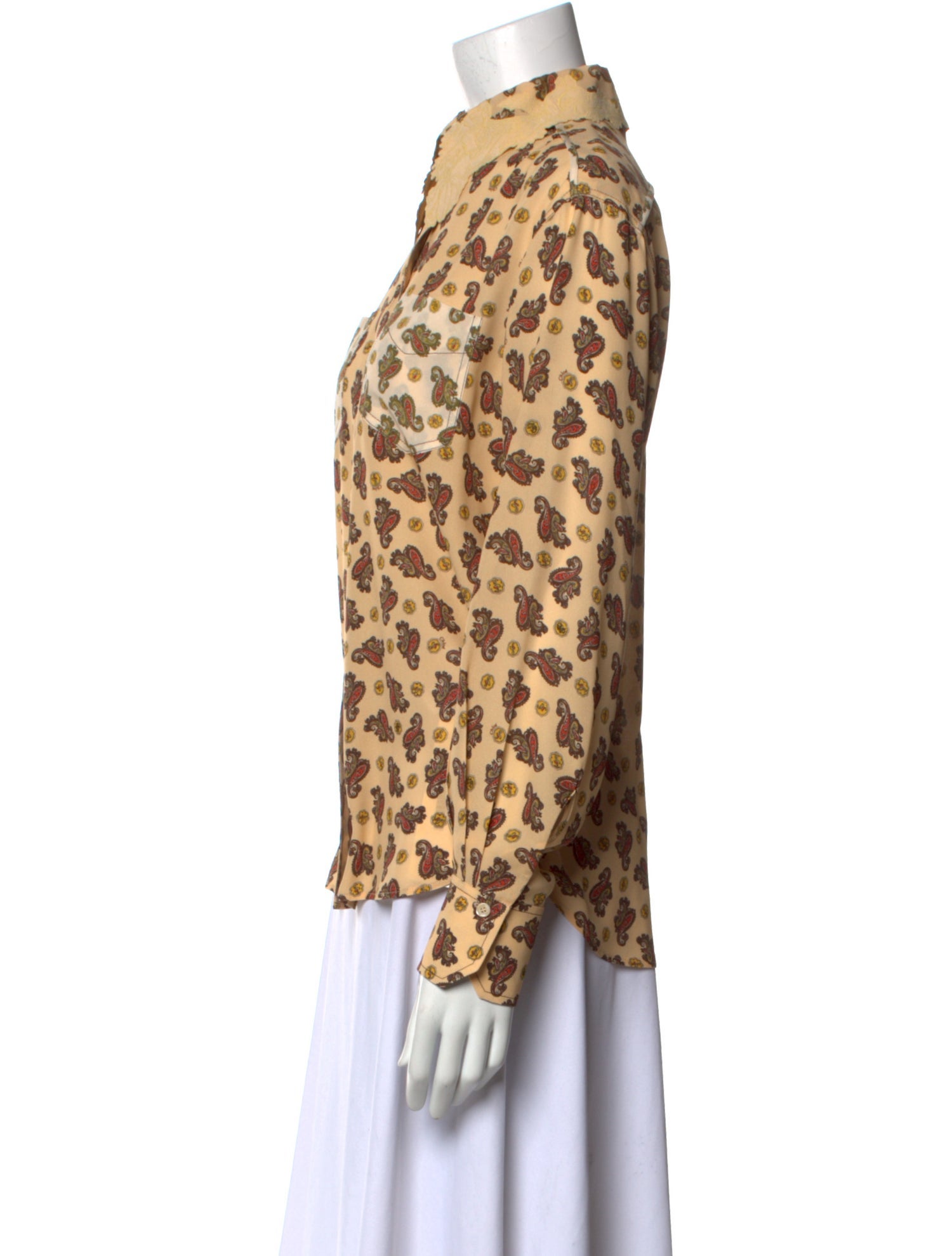 Chloé Silk Printed Button-Up Top