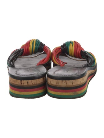 Chloé Leather Colorblock Pattern Slides