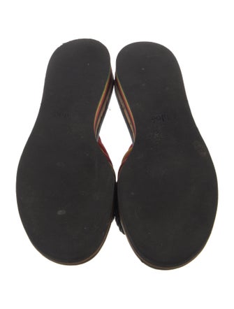 Chloé Leather Colorblock Pattern Slides