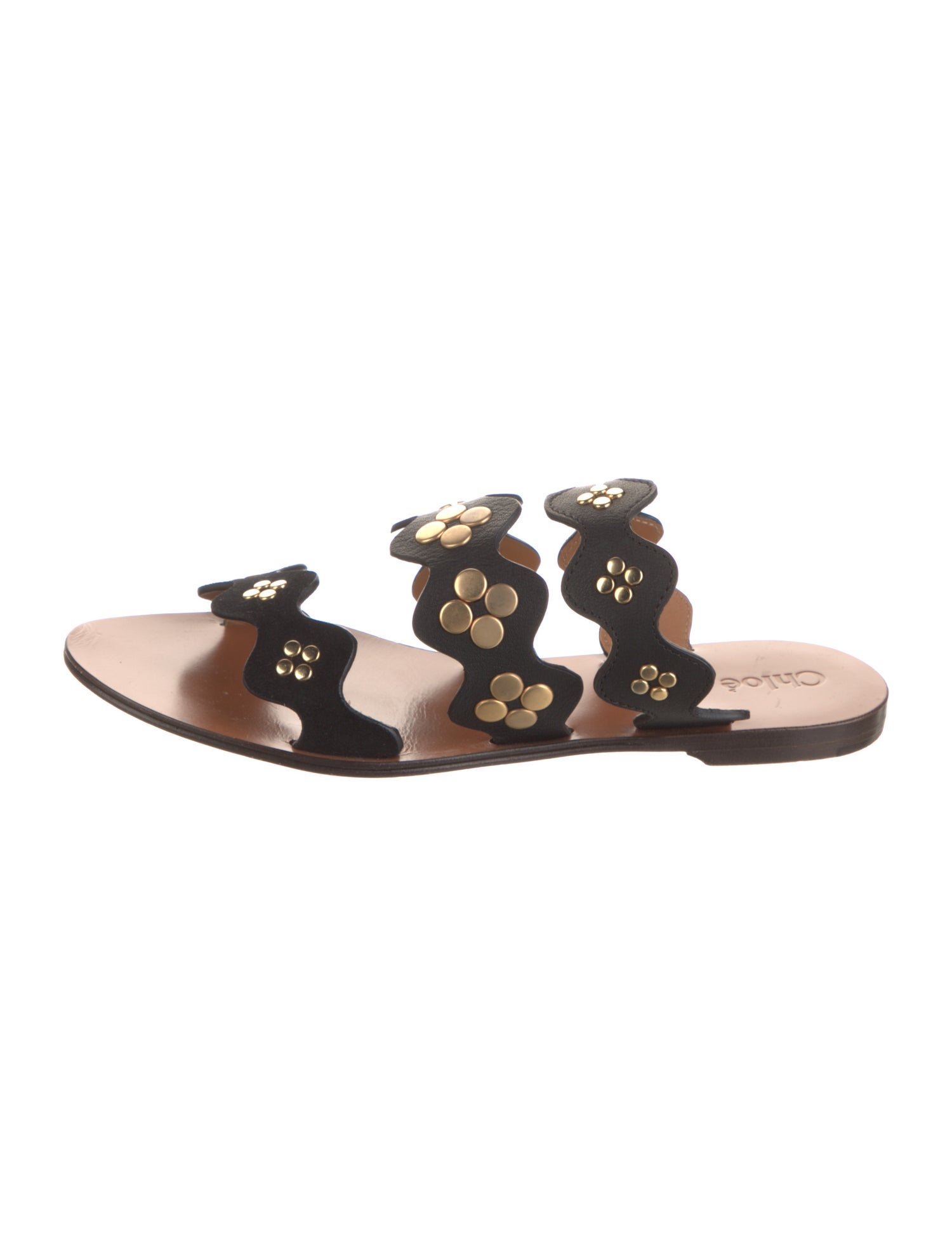 Chloé Leather Studded Accents Sandals
