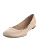 Chloé Leather Scalloped Accent Ballet Flats