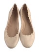 Chloé Leather Scalloped Accent Ballet Flats