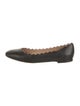 Chloé Leather Scalloped Accent Ballet Flats