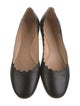 Chloé Leather Scalloped Accent Ballet Flats