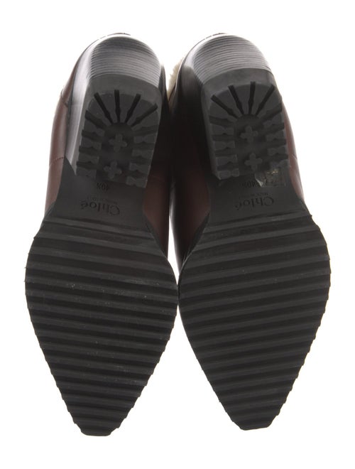 Chloé Leather Colorblock Pattern Lace-Up Boots