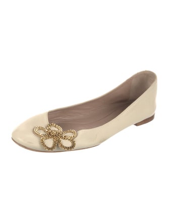 Chloé Leather Chain-Link Accents Flats