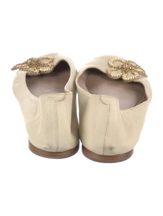 Chloé Leather Chain-Link Accents Flats