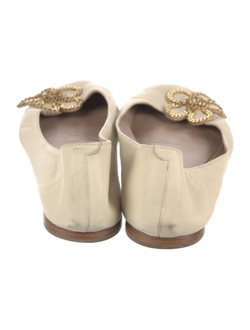 Chloé Leather Chain-Link Accents Flats