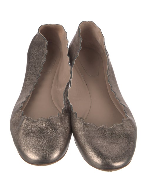 Chloé Leather Scalloped Accent Ballet Flats