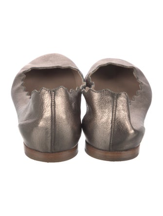 Chloé Leather Scalloped Accent Ballet Flats