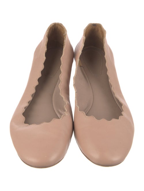 Chloé Leather Scalloped Accent Ballet Flats