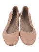 Chloé Leather Scalloped Accent Ballet Flats