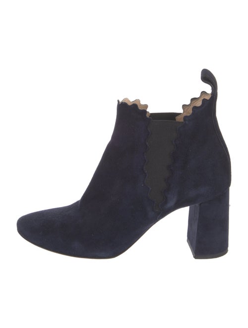 Chloé Suede Scalloped Accent Chelsea Boots