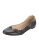Chloé Leather Scalloped Accent Ballet Flats