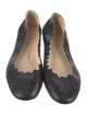 Chloé Leather Scalloped Accent Ballet Flats