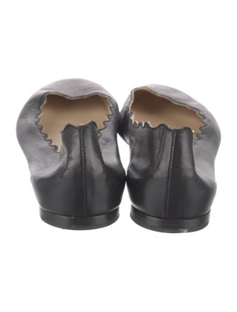 Chloé Leather Scalloped Accent Ballet Flats