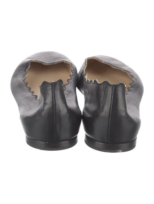 Chloé Leather Scalloped Accent Ballet Flats