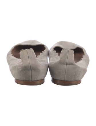 Chloé Suede Scalloped Accent Ballet Flats