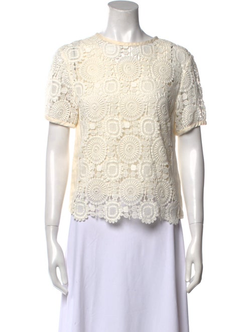 Chloé Lace Pattern Crew Neck Top