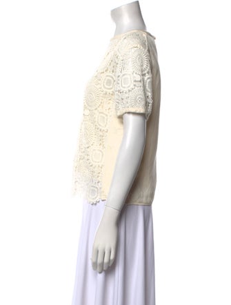 Chloé Lace Pattern Crew Neck Top