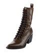 Chloé Leather Colorblock Pattern Combat Boots