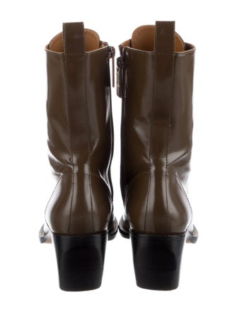 Chloé Leather Colorblock Pattern Combat Boots