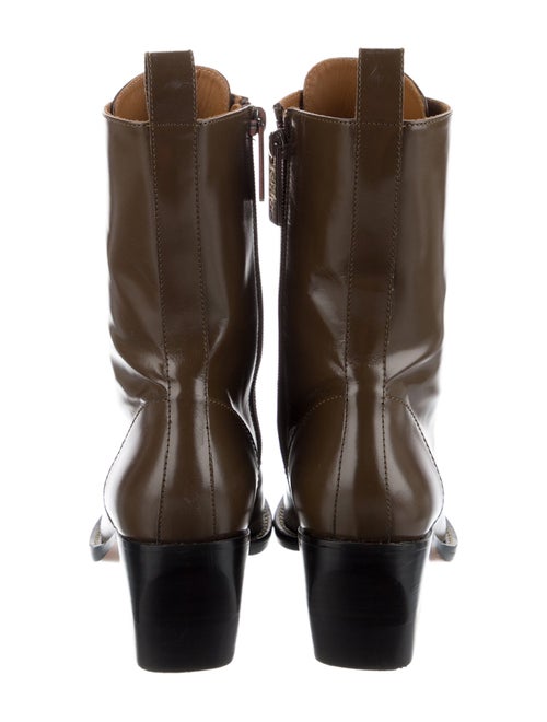 Chloé Leather Colorblock Pattern Combat Boots