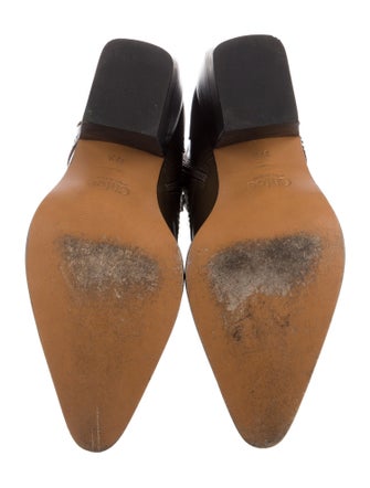 Chloé Leather Colorblock Pattern Combat Boots