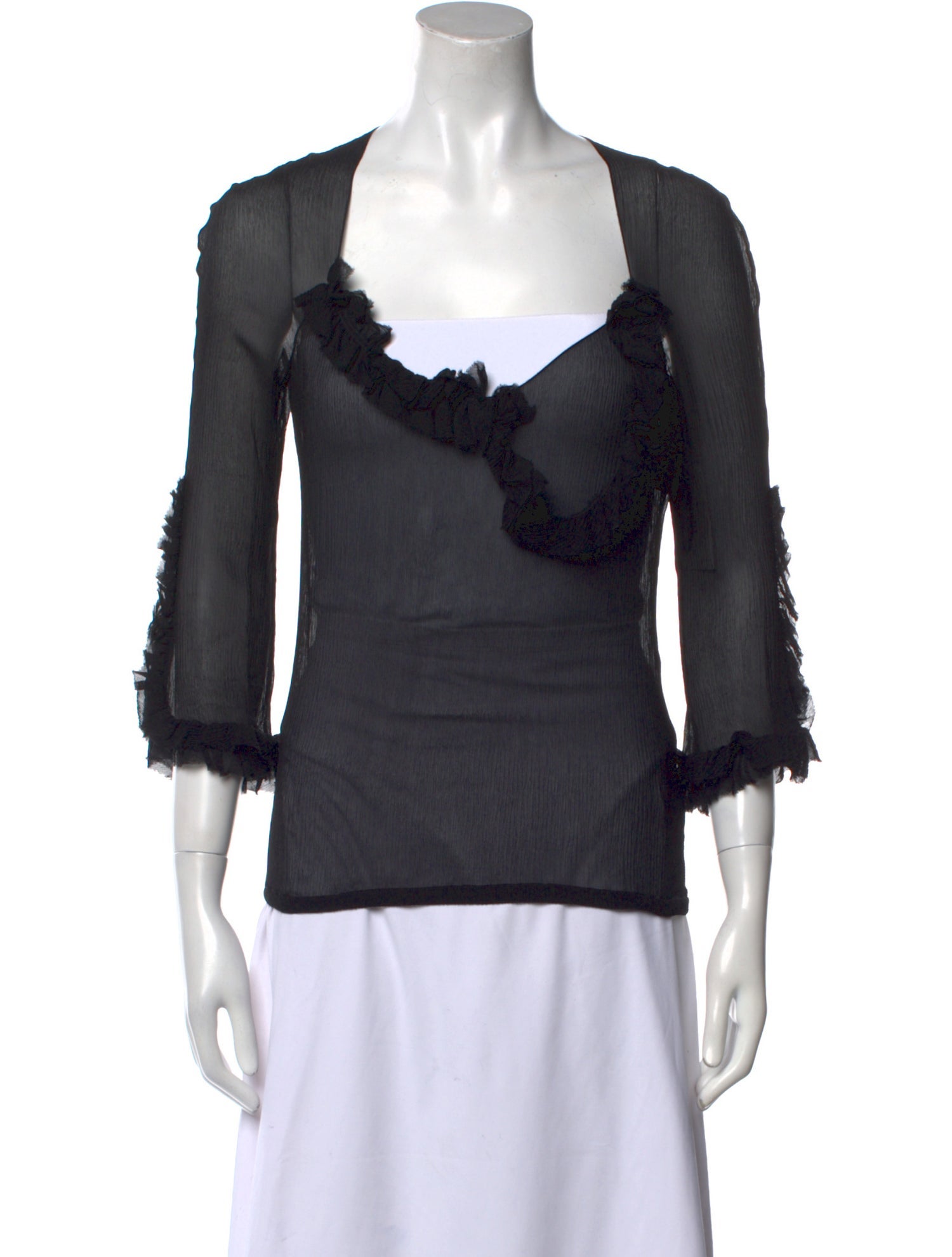 Chloé Silk Square Neckline Blouse