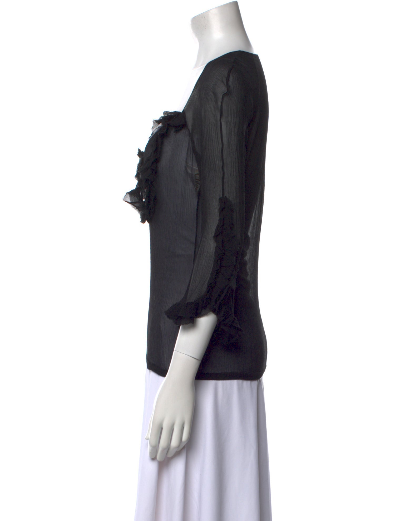 Chloé Silk Square Neckline Blouse