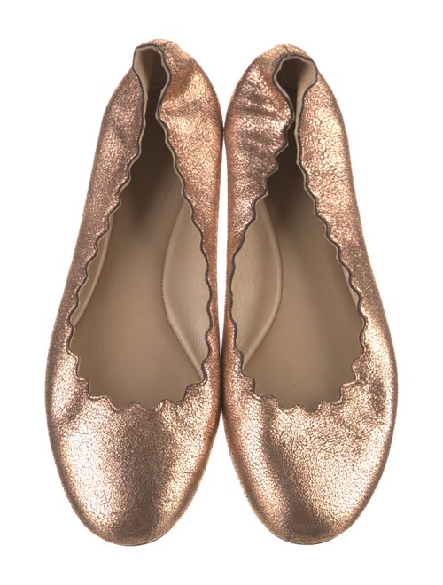 Chloé Leather Scalloped Accent Flats