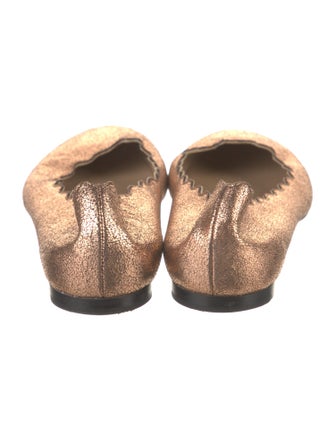 Chloé Leather Scalloped Accent Flats