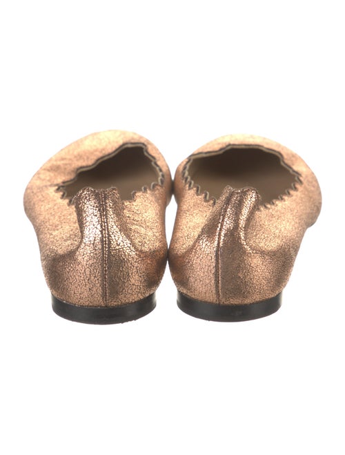 Chloé Leather Scalloped Accent Flats