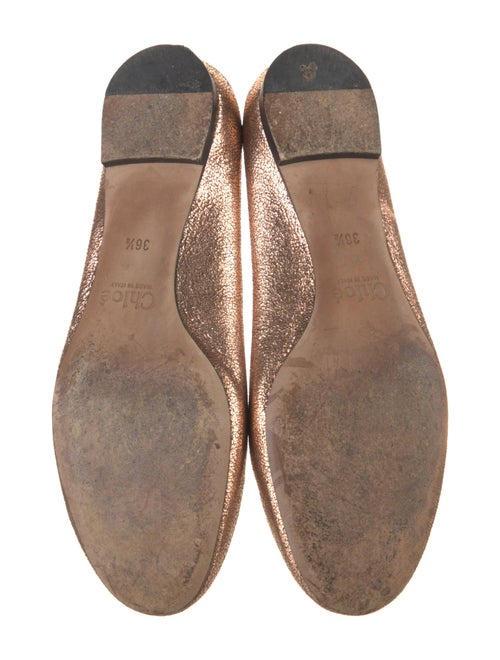 Chloé Leather Scalloped Accent Flats
