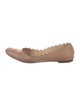 Chloé Leather Scalloped Accent Ballet Flats