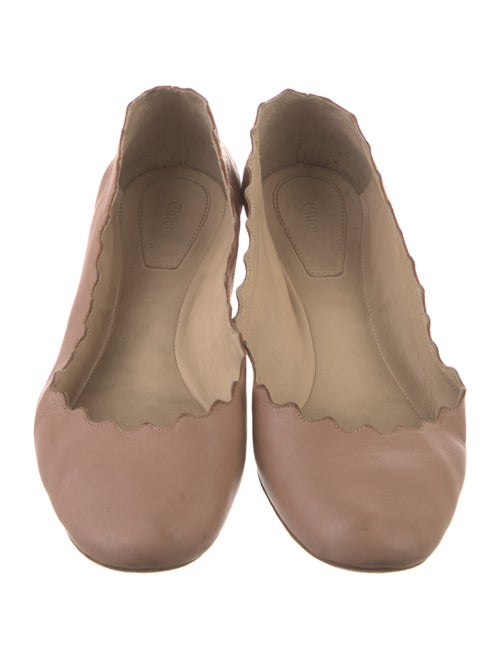 Chloé Leather Scalloped Accent Ballet Flats