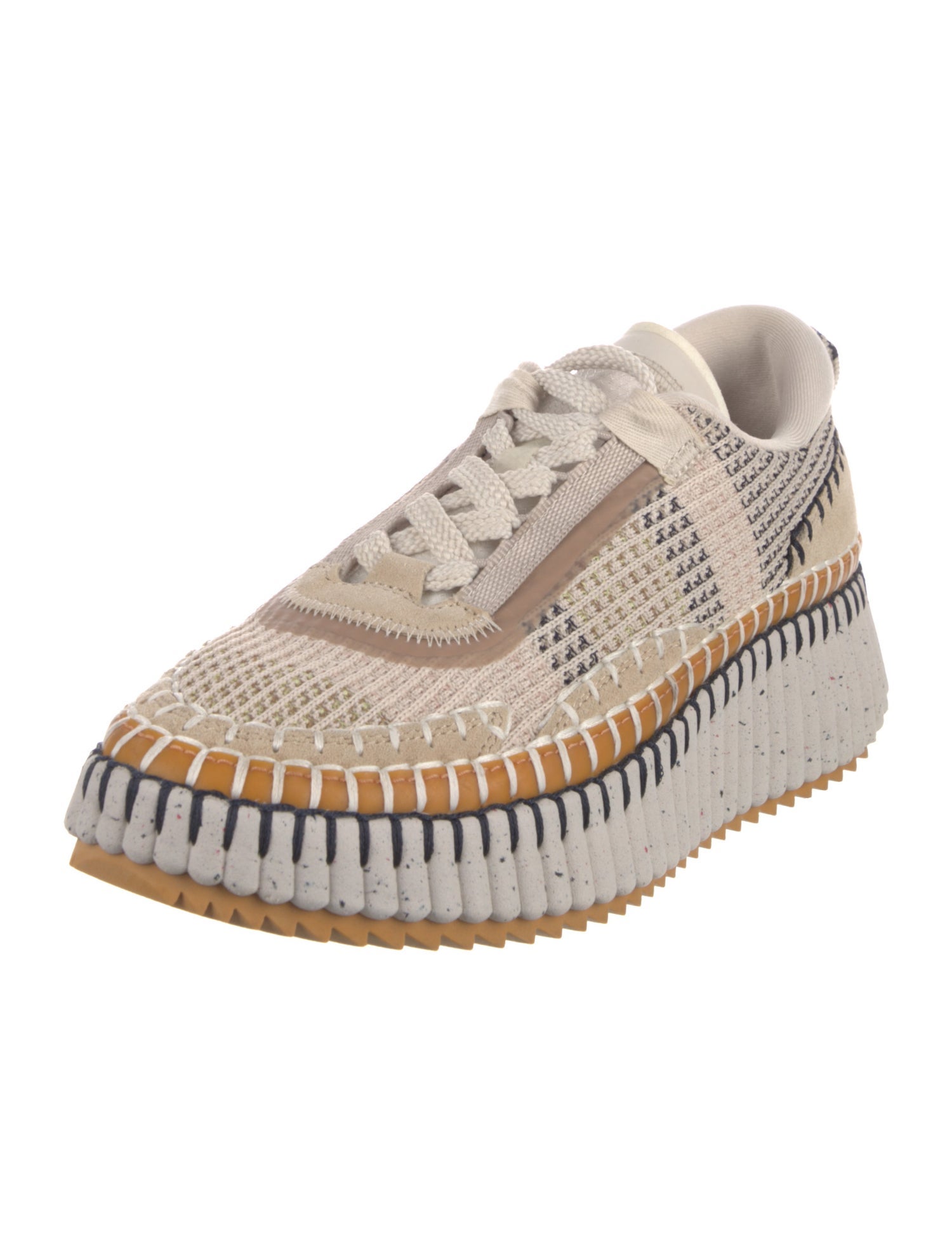 Chloé Printed Whipstitch Trim Sneakers